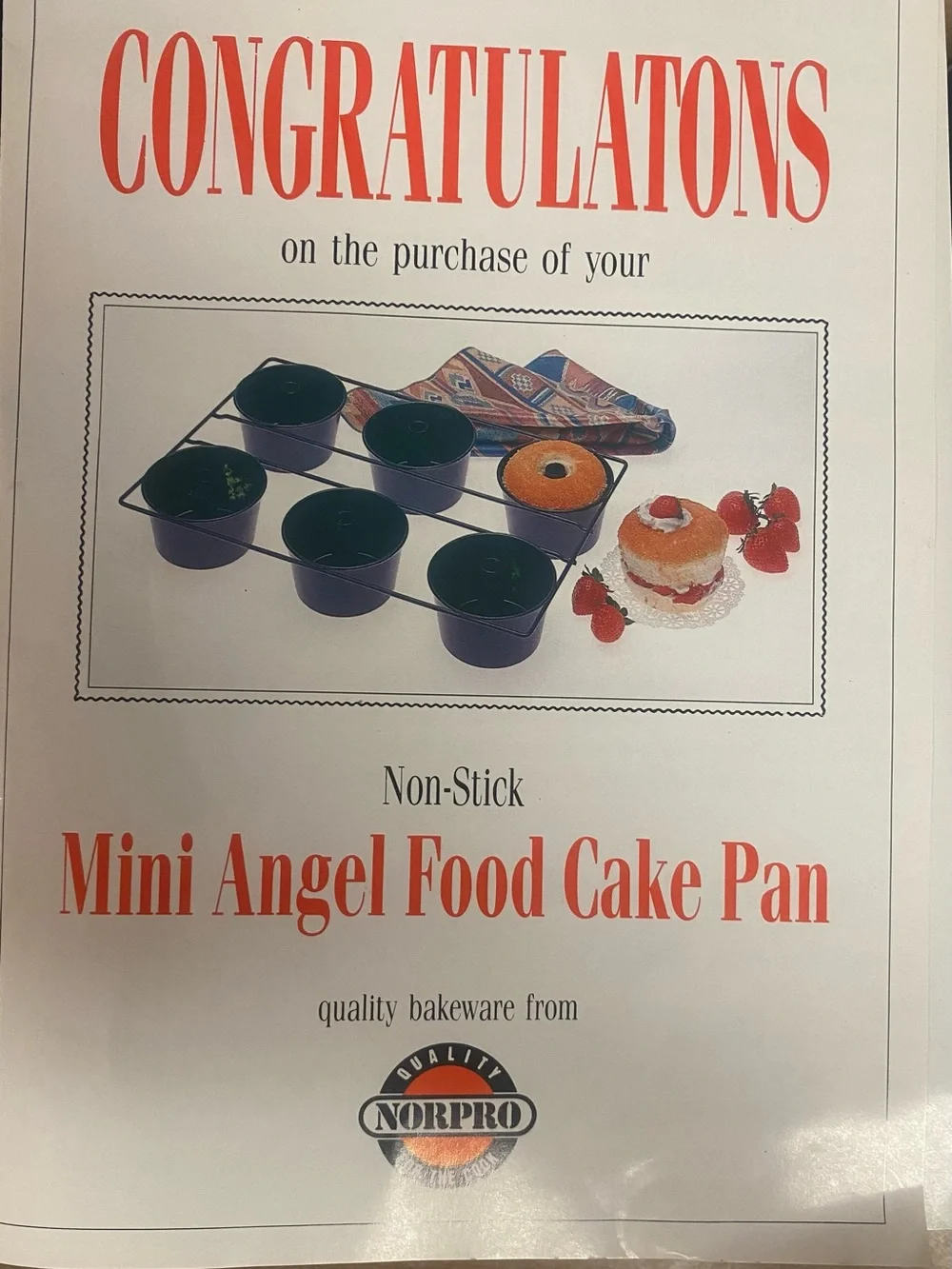 Mini Angel Food Cake Pans - Black